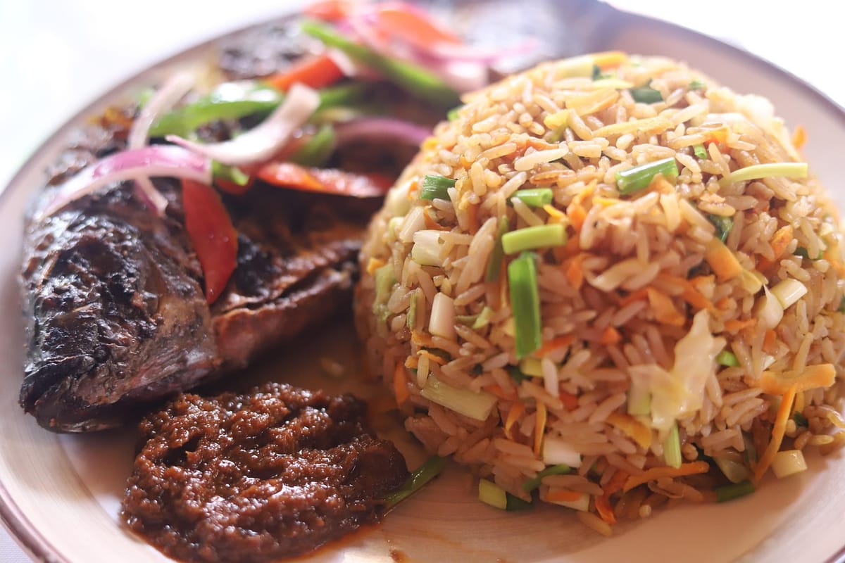 Weeknight jollof rice with roasted vegetables